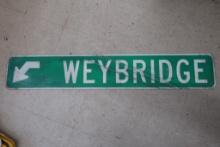 Weybridge Vermont Metal Street Sign