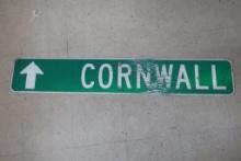 Cornwall Vermont Metal Street Sign