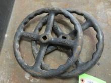 (2) Cast Iron Hand Wheels