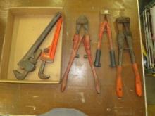 Bolt Cutters & Pipe Wrench