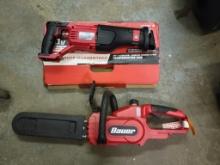 Bauer 20v Chainsaw & Reciprocating Saw
