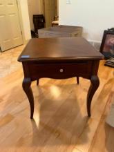 (2) Cherry Finished(?) End Tables w/ Drawers