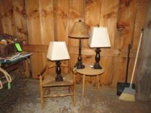(3) Wrought Iron Desk Lamps