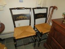 (2) Woven Seat Chairs