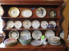 (34) Decorative Plates, Bowl, Tea Pot & Saucer