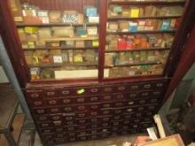 80-Drawer Vintage Pharmacy Cabinet W/ Contents