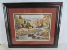Thomas R. Curtin W/C "River Scene in Fall"