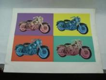 Friedbert Renbaum Motorcycle Silkscreen/ Harley Davidson Print