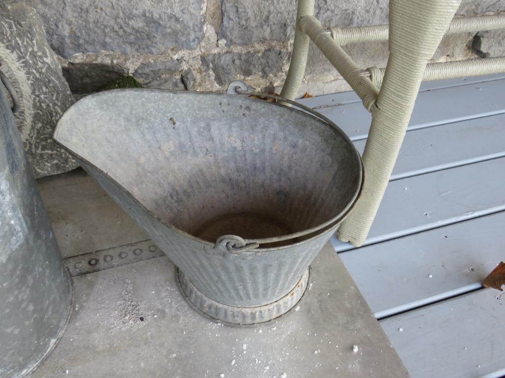 (2) Galvanized Ash Buckets