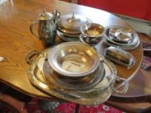 (16)+/- Silver Plated Serving Pieces