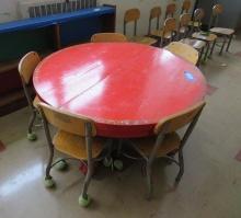 Painted Vintage Round Clawfoot Childrens Table