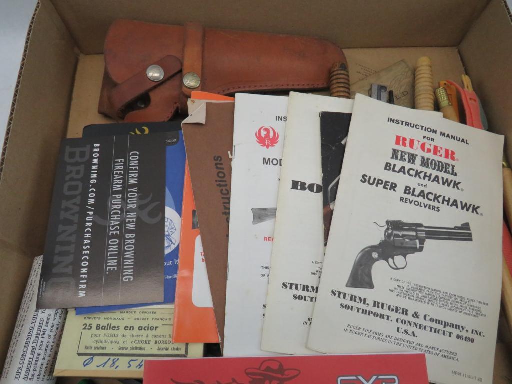 Asst. Holsters, Cleaning Rods, Ephemera etc.