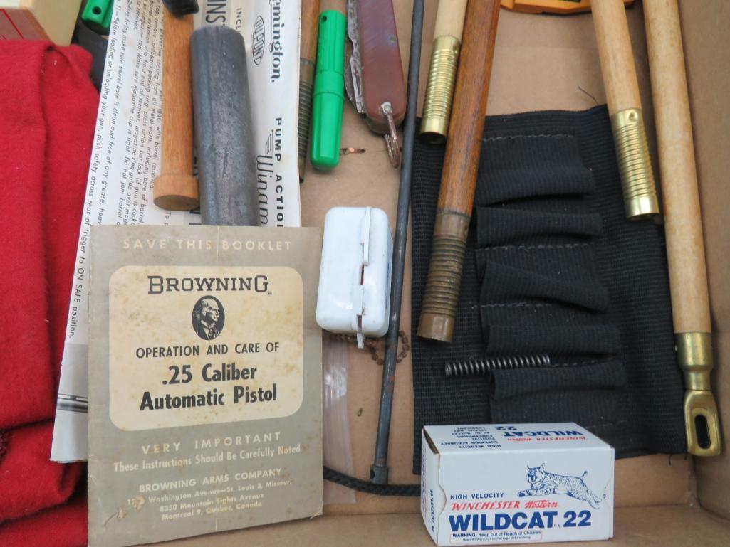 Asst. Holsters, Cleaning Rods, Ephemera etc.