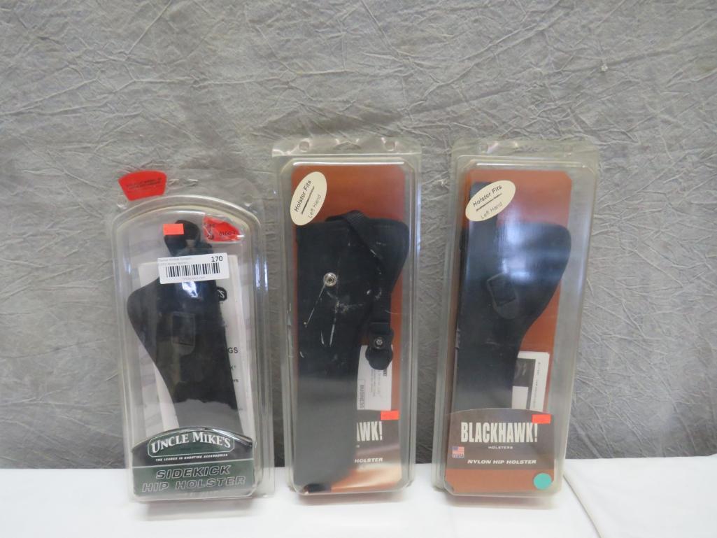 (3) Blackhawk & Uncle Mikes Nylon Hip Holsters