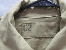 (2) U.S. Navy Long Sleeve BDU Tan Tops