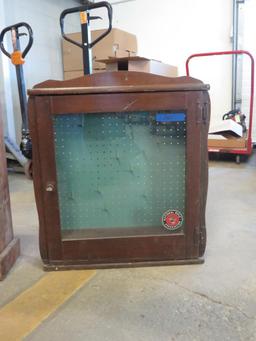 7 Place Wood Gun Rack & Glass Cabinet