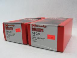 (2) Boxes of Hornady 38 Cal 140 gr Bullets