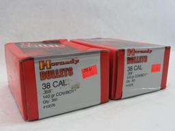 (2) Boxes of Hornady 38 Cal 140 gr Bullets