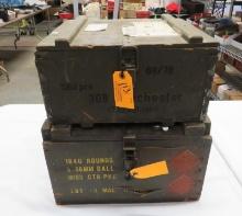 (2) Wood Ammo Boxes