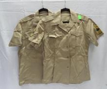 (2) U.S. Navy BDU Tan Tops