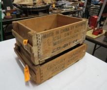 (2) Wooden Ammo Boxes