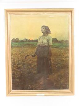 Jules Breton Color Lithograph