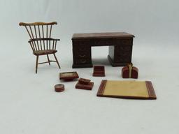 Miniature Desk, Chair and Desk Accessories