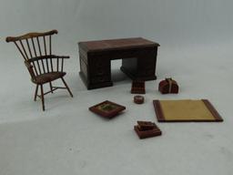 Miniature Desk, Chair and Desk Accessories