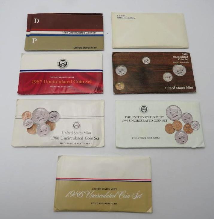 (7) U.S. Mint Uncirculated Coins Sets