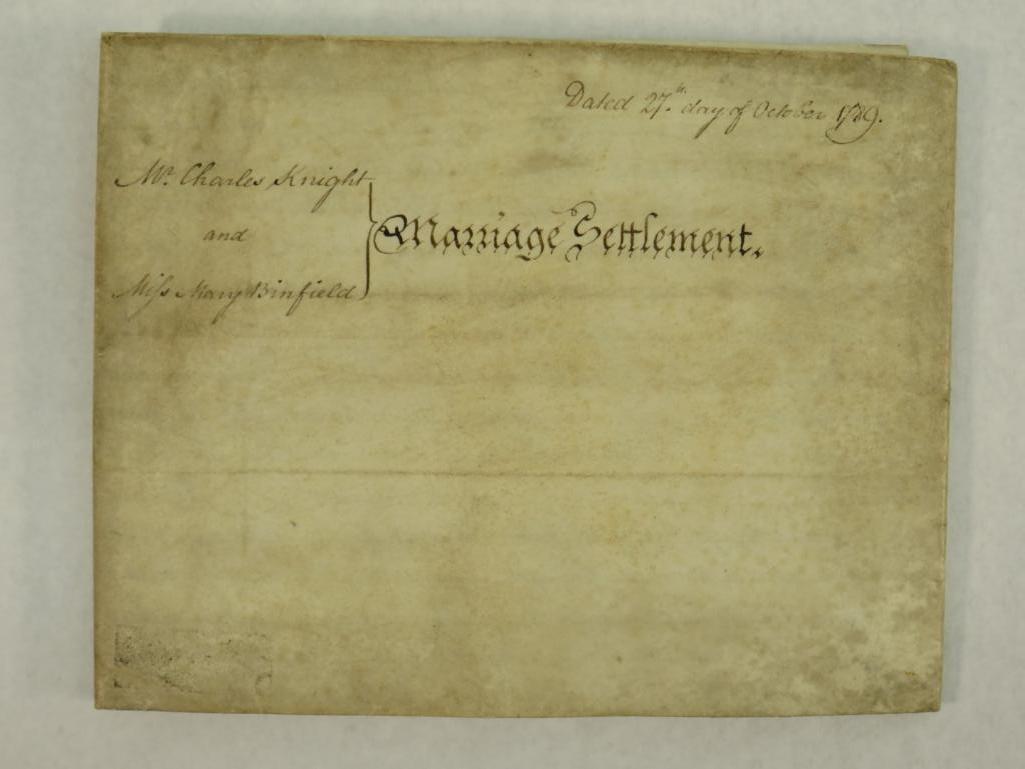 1789 Vellum English Marriage Settlement