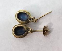 Pair of 14K Yellow Gold & Opal earrings