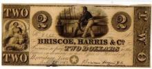 Briscoe, Harris & Co. $2 Obsolete Currency