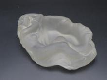 Czech Art Deco Frosted Glass Reclining Nude Dish