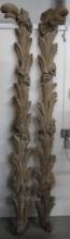 Pair Antique Carved Wood Architectural Ornaments