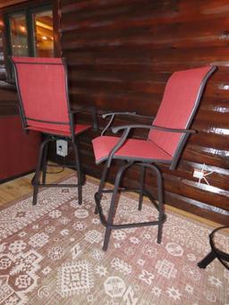 (2) Swivel Nylon Outdoor Bar Chairs