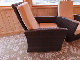 Pair of Swivel Porch Arm Chairs w/ Cushions