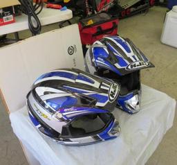 Pair of HJC Full Face Off Road Helmets