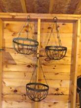 (3) Metal Hanging Planters