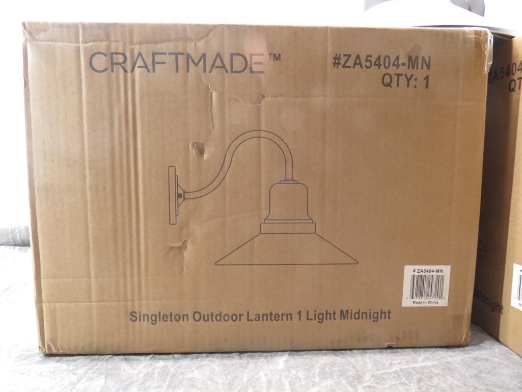 (3) Craftmade Midnight Black Outdoor Sconces