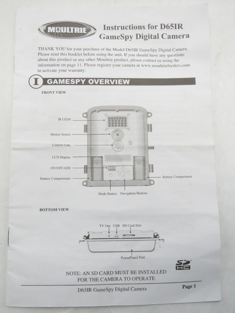 Moultrie Model MFH-DGS-D651R Trail Camera