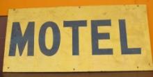 Bold Yellow & Blue Motel Sign