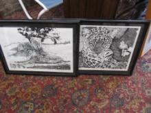 (2) Charles B Werner Limited Edition Big Cat Prints