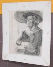 Unsigned Charcoal Portrait