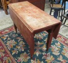 Red Painted Vermont Drop Leaf Table