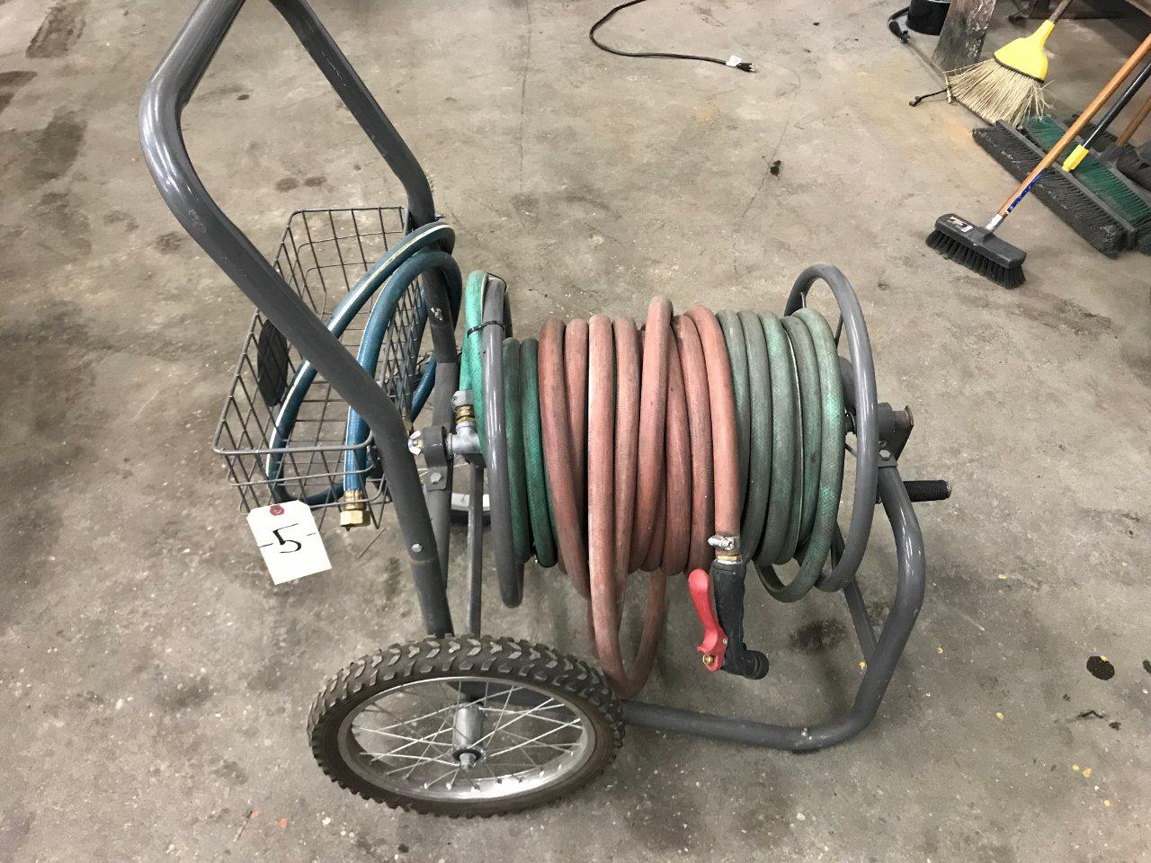 100' Commercial Water Hose w/ Rolling Cart