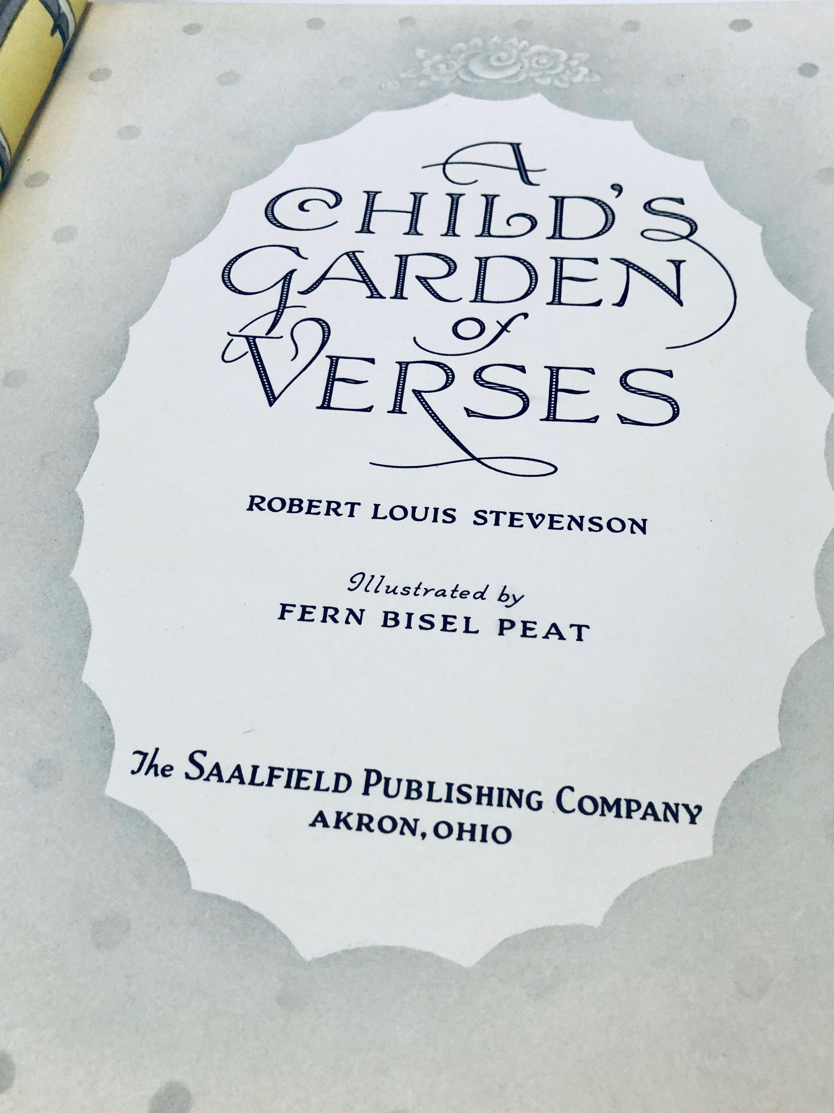 A Child's Garden of Verses by Robert Louis Stevenson (1940) Large illustrated hardcover