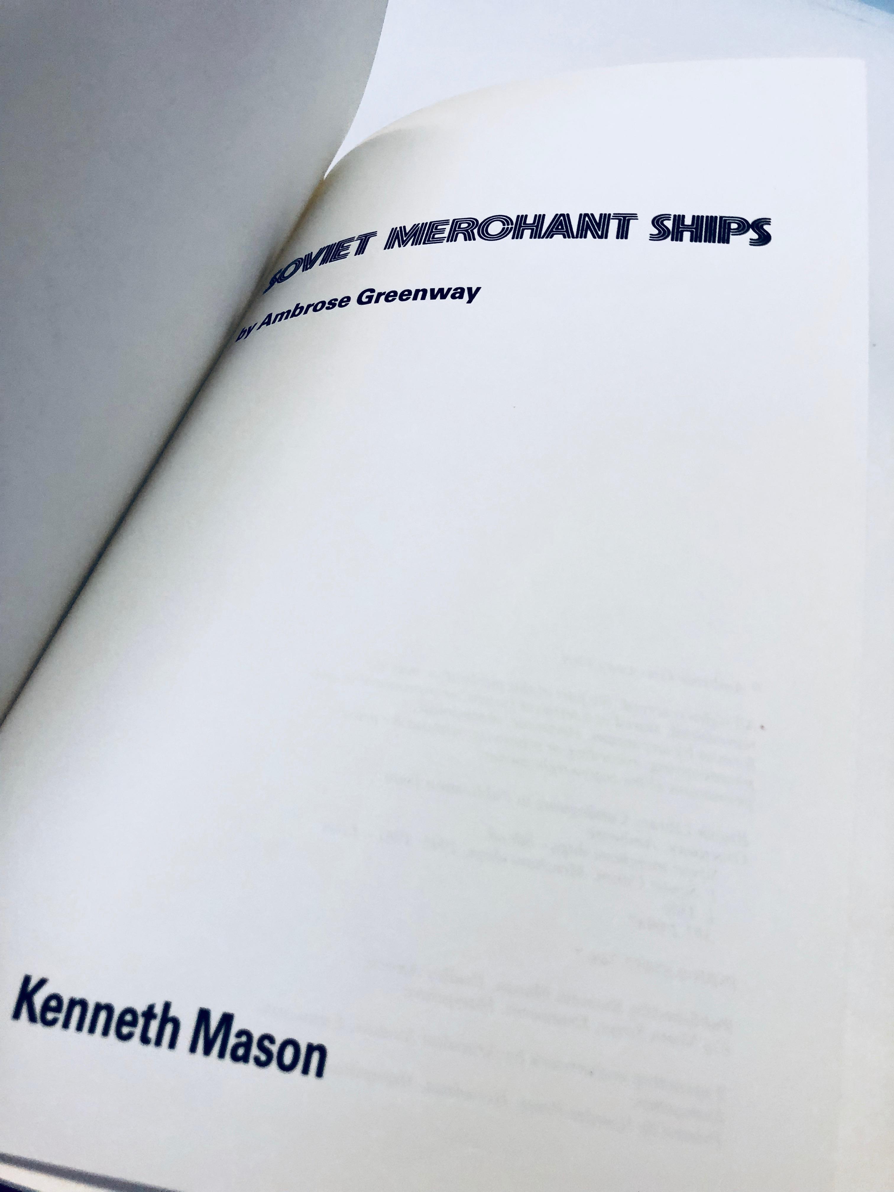 SOVIET MERCHANT SHIPS by Ambrose Greenway with Photographs