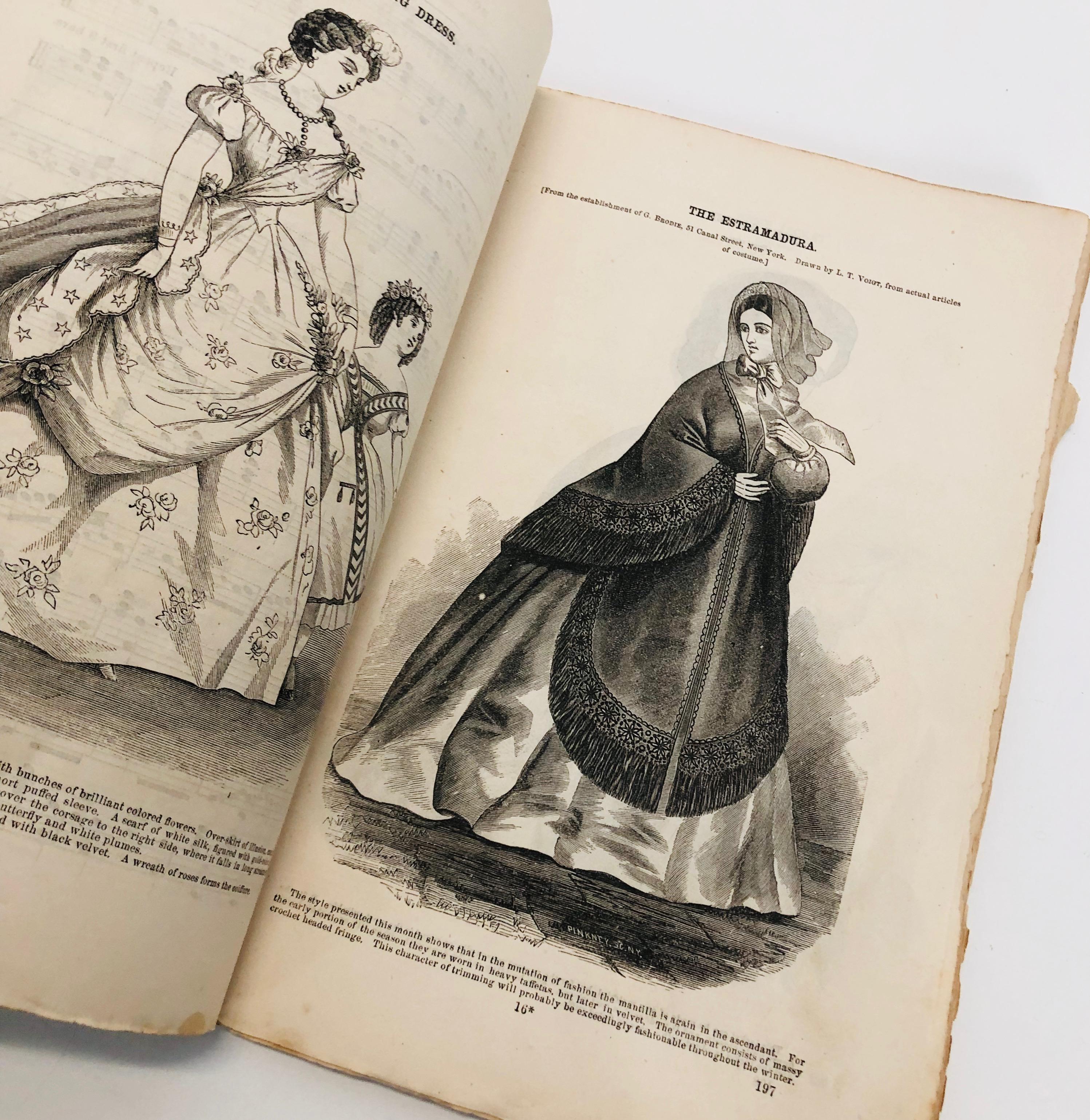 Godey's Lady's Book Magazine (1864) Civil War Era Fashion