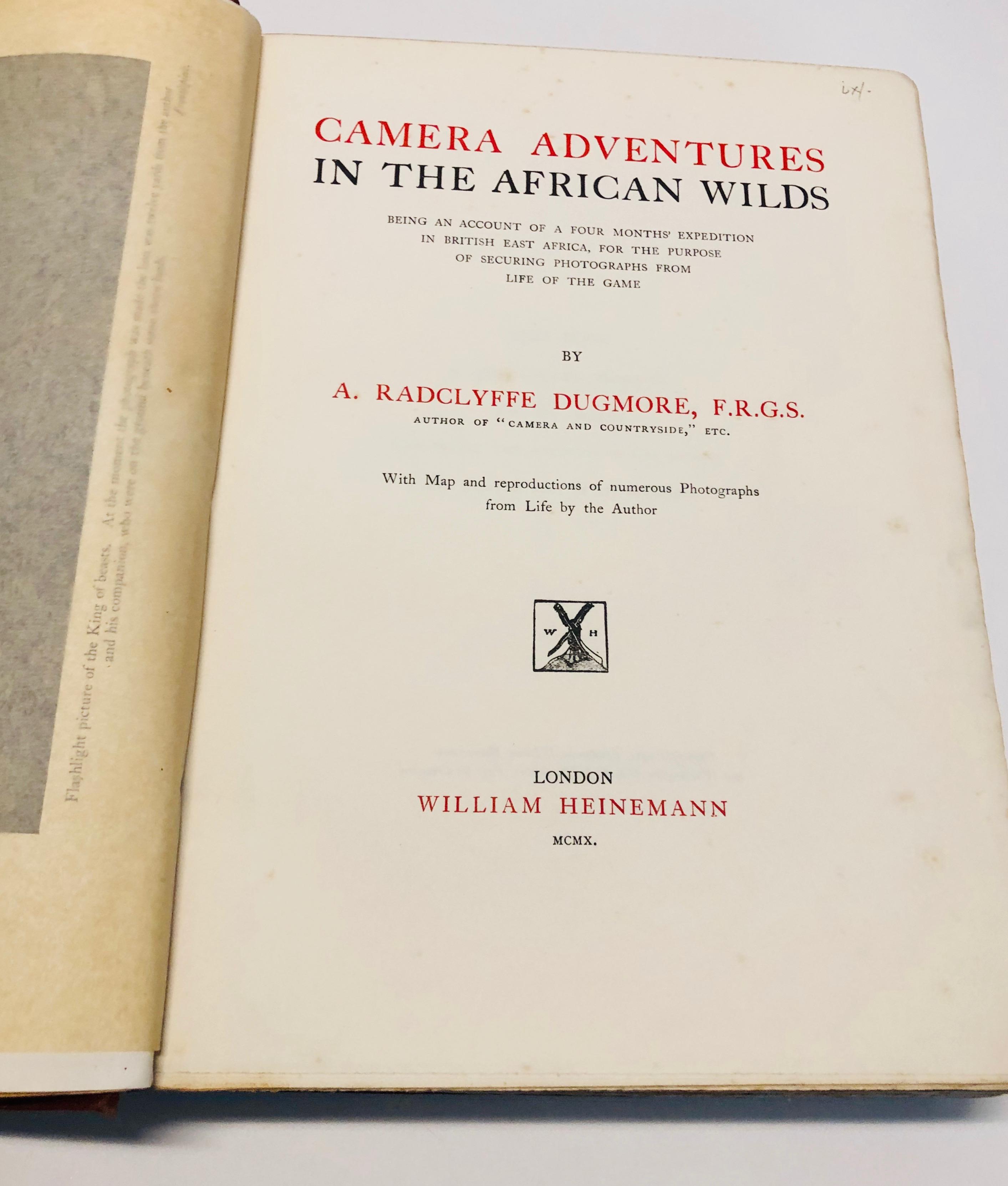 RARE CAMERA ADVENTURES IN THE AFRICAN WILDS an Account of a Expedition in British East Africa (1910)