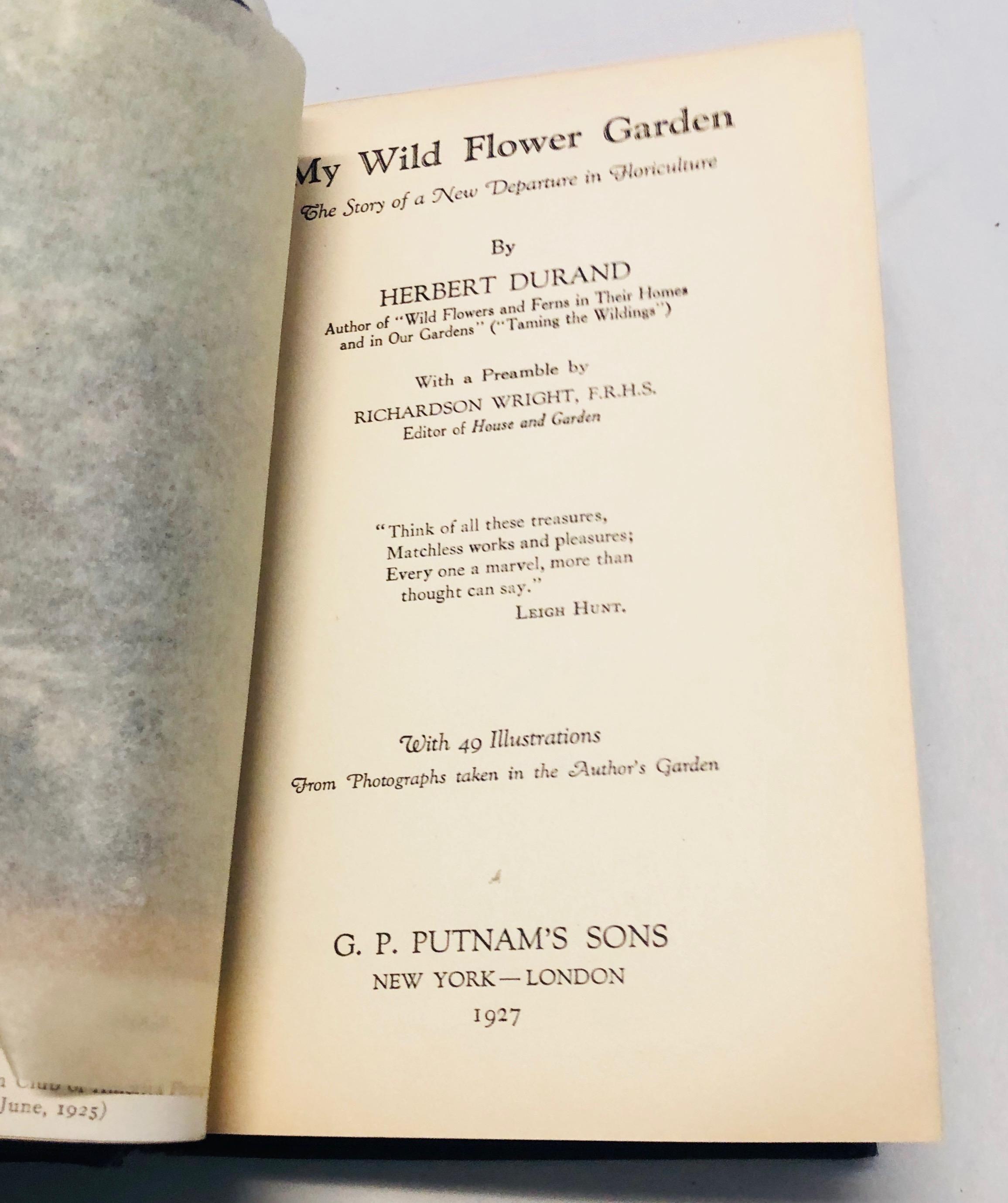 My Wild Flower Garden by Herbert Durand (1927) Illustrated